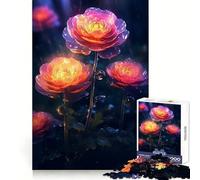 Rainy Ranunculus Flower 1000-piece Puzzle for Teenagers Mind Exercise Toy Mind Calm Design Assembly Cherished Gift (38x26cm)