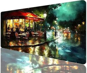 Rainy Season Mouse Pad,1000x500x3mm Mouse Mat Night Desk Mat Large,Soft Smooth Surface with Anti-Slip Rubber Base Mousepad Waterproof,Durable,Extended Length Desk Pad for Christmas Decorations N1-733