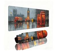 Rainy Season Mouse Pad Large 1000x500x3mm Desk Mat Clock Tower Gaming Mouse Pad Table Protector Non-Slip Rubber Base for Stable Grip on Smooth Surfaces Wear-Resistant Mousepad for Laptop, PC W1-627
