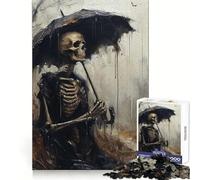 Rainy Skeleton Charm 1000 Piece Jigsaws for Teenagers Puzzle Boost Memory Quiet Calm Premium Cut Heartfelt Gift (50x75cm)