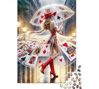 Rainy Street Fashion Kids Puzzle Beginners 1000 Pieces Thick Paper Cognitive Development Puzzle for Wall Decoration 38x26cm/1000pcs