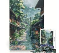 Rainy Street Hard Jigsaw Puzzle for Adults 1000 Pieces Mind Puzzle Calm Relax Art Assembly (38x52cm)