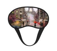 Rainy Street in Paris Print Blindfold Sleep Mask, 100% Block Light Eye Sleep Shade Cover Eye Masks with Adjustable Strap