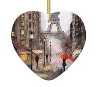 Rainy Street In Paris Print Christmas Tree And Holiday Decorations,Club Decorations