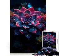 Rainy Succulent Flower Jigsaw 1000 Pieces for Teenagers Strengthen Memory Calm Relax Smooth Edge Amazing Present (50x75cm)