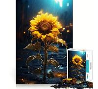 Rainy Sun Flower Hard Jigsaw Puzzle for Adults 1000 Pieces Mind Challenge Toy Gentle Leisure Precise Cut Memorable Gift (38x52cm)
