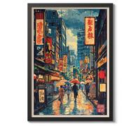Rainy Tokyo, Japanese Wall Art, Anime Poster (A1 Black)