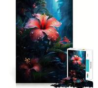 Rainy Tropical Flower Jigsaw Puzzles 1000 Piece for Teenagers Logic Ability Toy Relaxing Fun Accurate Cut Artistic Gift (38x26cm)