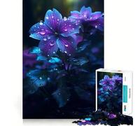 Rainy Violet Flower Hard Jigsaw Puzzle for Adults 1000 Pieces Pure Logic Toy Home Activity Clean Cut Lovely Gift (50x75cm)