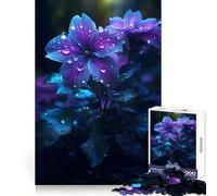 Rainy Violet Flower Hard Jigsaw Puzzle for Adults 1000 Pieces Pure Logic Toy Home Activity Clean Cut Lovely Gift (50x75cm)