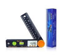 Rainyb Digital Angle Finder Tool 5 inch Pocket Protractor 0-360 degree LED Digital Protractor with Horizontal Bubble Levels and Ruler Meter Accurate Tool for Carpenters,Woodworkers,Fabricators（5 inch）