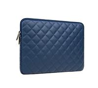 RAINYEAR 11 Inch Laptop Sleeve Diamond PU Leather Protective Shockproof Case Cover Water Resistant Carrying Bag Compatible with 11.6 MacBook Air Surface for 11" Notebook Computer Chromebook(Navy Blue)