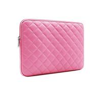 RAINYEAR 11 Inch Laptop Sleeve Diamond PU Leather Protective Shockproof Case Cover Water Resistant Carrying Bag Compatible with 11.6 MacBook Air Surface for 11" Notebook Computer Chromebook(Rose Red)