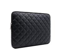 RAINYEAR 13 Inch Laptop Sleeve Diamond PU Leather Protective Shockproof Case Cover Water Resistant Carrying Bag Compatible with 13.3 MacBook Air Pro Model A1706 A1708 A2159 A2179 A2251 A2289(Black)