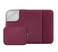 RAINYEAR 13 Inch Laptop Sleeve for 13" MacBook Air M5 M4 M3 M2 M1 A3449 A3240 A3113 A2681 A2338 A2337, 13.3" & 14" MacBook Pro Protective Case with Front Pocket Accessories Pouch(Red)