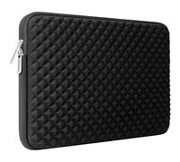 RAINYEAR 14 Inch Laptop Sleeve Diamond Foam Shock Resistant Padded Case Fluffy Lining Protective Zipper Cover Carrying Bag Compatible with 14" Notebook Computer Tablet Chromebook(Black)