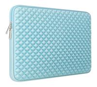 RAINYEAR 14 Inch Laptop Sleeve Diamond Foam Shock Resistant Padded Case Fluffy Lining Protective Zipper Cover Carrying Bag Compatible with 14" Notebook Computer Tablet Chromebook(Blue)