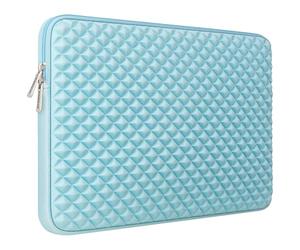 RAINYEAR 14 Inch Laptop Sleeve Diamond Foam Shock Resistant Padded Case Fluffy Lining Protective Zipper Cover Carrying Bag Compatible with 14" Notebook Computer Tablet Chromebook(Blue)