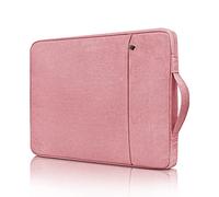 RAINYEAR 14 Inch Laptop Sleeve Protective Case Compatible with 14" Notebook Computer Chromebook, 15" Macbook Air M4 M3 M2 Briefcase with Front Pocket Polyester Waterproof Cover Bag, Pink