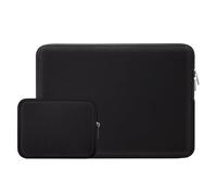 RAINYEAR 14 Inch Laptop Sleeve Protective Case Soft Fluffy Lining Padded Cover Carrying Bag Compatible with 15" Macbook Air M2 M3 M4 14" Notebook Computer Chromebook(Black)