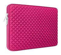 RAINYEAR 15 Inch Laptop Sleeve Compatible with 15" Macbook Air M2 M3 M4 M5, 15.4 MacBook Pro A1707 1990, New XPS 15 Touch, Surface 3/4 15" Diamond Foam Shock Resistant Protective Case(Deep Pink)