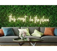 Raipile 30×8 Inch Large This Must Be The Place Neon Signs with Timing Remote, White Led Light UP Sign for Wall Decor for Bedroom, Bar, Cafe, Office, Cave