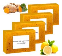 Raipult Kojico Lemon and Turmeric Scented Soap - Turmeric Soap with Honey, Lemon and Turmeric for Face and Body () 4