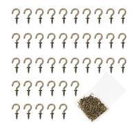 Rairsky 120pcs Bronze Carbon Steel Screw Hooks, 1/2 Inch, Mini Metal Ceiling Screw Hooks, Vintage Style, Ideal for Home & Outdoor Decor