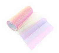 Rairsky 15cm x 9m Rainbow Table Runner Glitter Tulle, Pink Blue Gradient, Polyester, Glam, Regenbogen