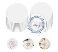 Rairsky 20 Pcs Acrylic Discs, 4 Inch Acrylic Tags with Hole, Round Transparent Circle Discs for DIY Keychain Ornament Coaster Painting Carving Gift(10cm,20pcs)