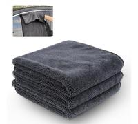Rairsky Pack of 3 Shiny Bath Drying Towel XXL, Fast Dry Drying Towel 40 x 60 cm, Shower Cubicle Cloth for Water Removal, Shiny Wipes Bath Drying Cloth, for Water Removal in Shower and Bathroom (Black)