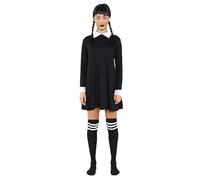 RAIS Adult Gothic School Girl Addams Family Wednesday 3-Piece Costume Fancy Dress Halloween (18-22)