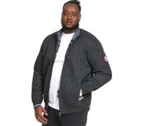 RAIS D555 Duke Men’s Plain Knit Sweatshirt Full Zip Check Lining Jumper Jacket Big Tall Plus Size XXL-8XL (UK, Alpha, 6XL, Plus, Regular, Black)