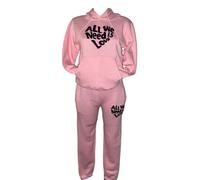 RAIS Kids Girls Hooded Tracksuit All We Need Is Love 2-Piece Hoodie and Joggers 7-14 Years (UK, Age, 9 Years, 10 Years, Regular, Pink)