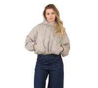 RAIS Women's Bubble Hem Fleece Lined Quilted Full Zip Hoodie Jacket, Size 6-14, Cotton (UK, Alpha, XS, S, Regular, Regular, Dove Grey)
