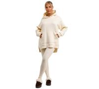 RAIS Womens Oversized Hooded Sweatshirt and Leggings Set Hoodie 2-Piece Lounge Tracksuit Size 6-22 (UK, Alpha, M, L, Regular, Regular, Cream)