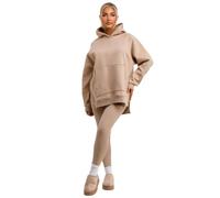 RAIS Womens Oversized Hooded Sweatshirt and Leggings Set Hoodie Tracksuit Size 6-16 (UK, Alpha, XS, S, Regular, Regular, Beige)