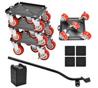 Raisaplin Furniture Movers - Heavy Duty Furniture Dolly with 5 Wheels Carbon Steel Panel Furniture Lifter Furniture Lift Mover Tool Set for Sofa Fridge Washing Machine - Maximum Load 3300LBS (Black)