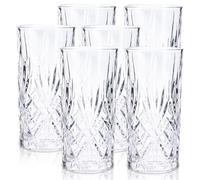 Raisaplin Highball Glasses Set of 6, 350ml/ 12oz Lead-Free Crystal Drinking Water Glasses Tall Glass Cups Mixed Drink Cocktail Glass Set Tom Collins Bar Glassware for Iced Coffee Juice Whiskey Mojito