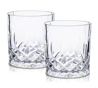 Raisaplin Whiskey Glasses Set of 2, 200ml/ 7oz Crystal Old Fashioned Heavy Freezable Rocks Barware Scotch Bourbon Whiskey Tumblers Snifter for Cocktail Drinks Rum Cognac Vodka Liquor Bar Gifts
