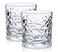 Raisaplin Whiskey Glasses Set of 2, 300ml/ 11oz Crystal Old Fashioned Heavy Freezable Rocks Barware Scotch Bourbon Whiskey Tumblers Snifter for Cocktail Cognac Vodka Drinks Rum Liquor Bar Gifts