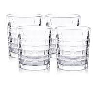 Raisaplin Whiskey Glasses Set of 4, 280ml/ 10oz Crystal Old Fashioned Heavy Freezable Rocks Barware Scotch Bourbon Whiskey Tumblers Snifter for Cocktail Drinks Rum Cognac Vodka Liquor Bar Gifts