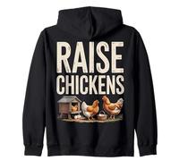 Raise Chickens Farm Funny Chicken Zip Hoodie