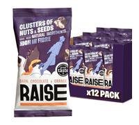 Raise Healthy Snacks | Healthy Snacks for Energy and Nutrition - Seed and Nut Cluster Bites | Nutritious, Delicious and Energising Snack (12 x 35g, Dark Chocolate and Orange)