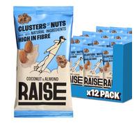 Raise Healthy Snacks | Healthy Snacks for Energy and Nutrition - Seed and Nut Cluster Bites | Nutritious, Delicious and Energising Snack (12 x 35g, Coconut and Almond)