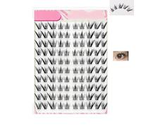 Raise Jet Black Wispy Eyelash Clusters 100 PCS Individual False Lashes Fluffy Layered Volume Lightweight Curl Look Easy to Apply Reusable Comfortable Fit Suitable for Daily Use Makeup