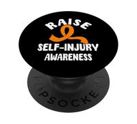 Raise Self-Injury Awareness Orange Ribbon Support Message PopSockets Adhesive PopGrip