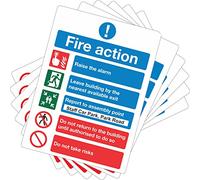 Raise The Alarm Fire Action Notice Signs 150mm x 200mm - Self Adhesive (Customised - Pack 6)