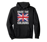 Raise The Colours British Flag Graphic Union Jack England Pullover Hoodie