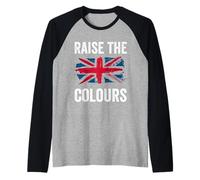Raise The Colours British Flag Graphic Union Jack England Raglan Baseball Tee